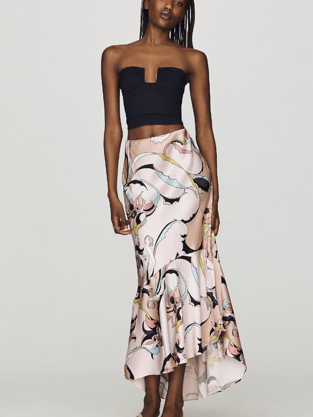 Maeve Bias Cut Satin Midi Skirt XS NWT Anthropologie